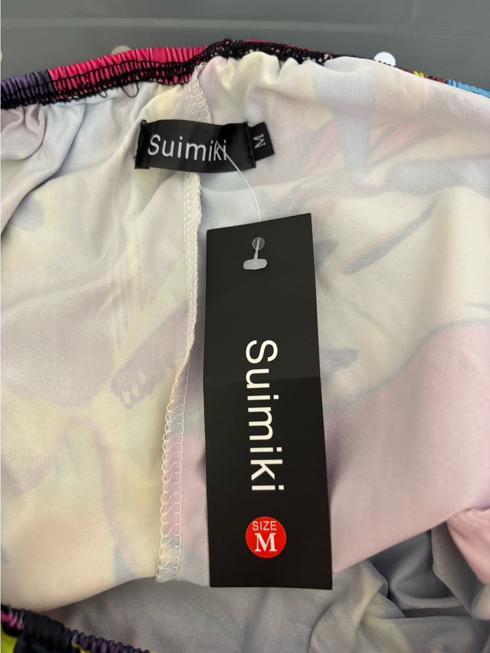 NWT Suimiki Off-Shoulder Tropical Print Maxi Dress Multicolor Women’s Size M - Picture 8 of 10